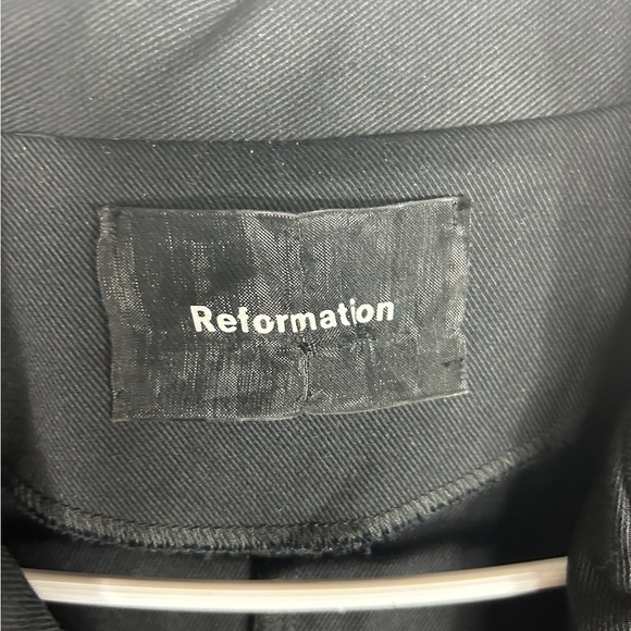 Reformation black one button long blazer sz‎ 2 - Picture 2 of 6